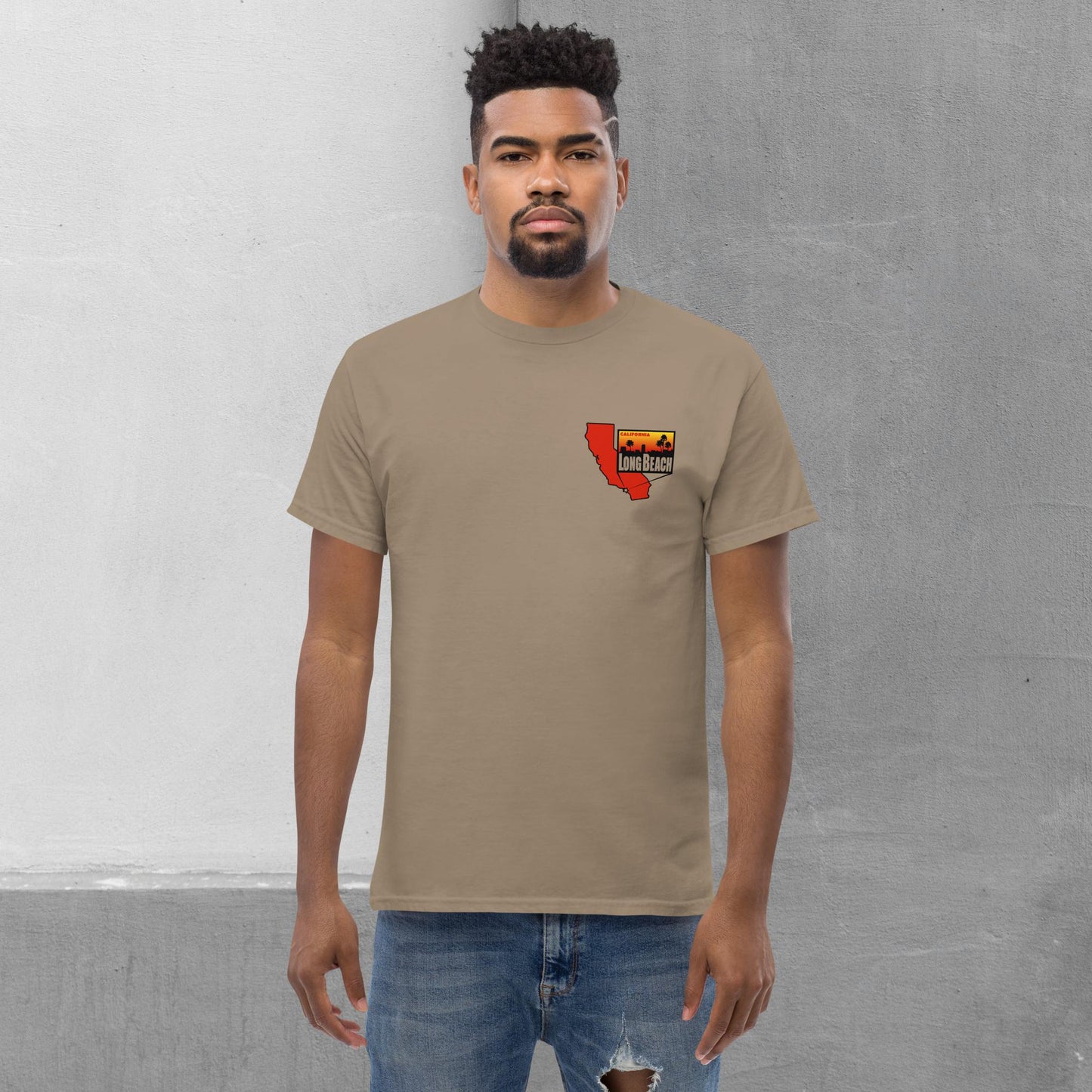 Long Beach Patch/Map (front/back) T-shirt - Men's classic tee