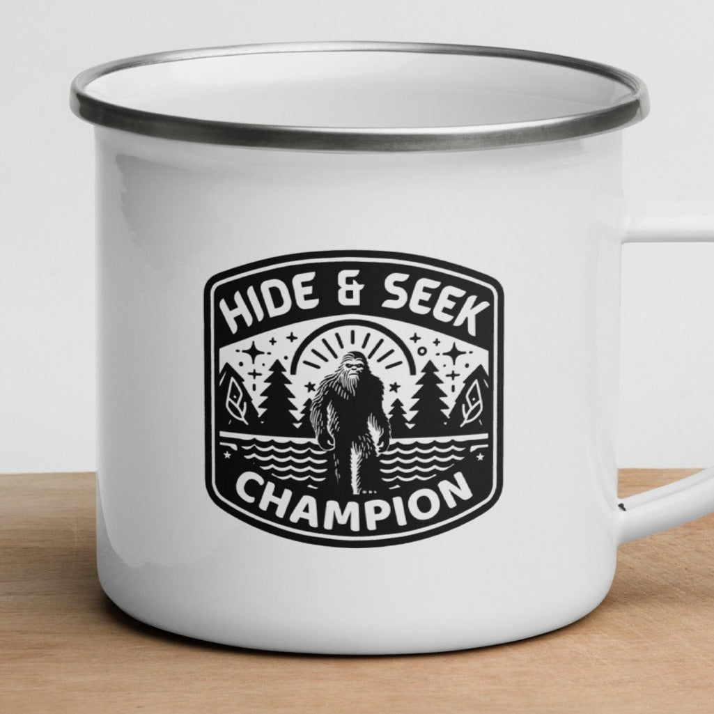 Sasquatch Hide & Seek Champion - Enamel Camp Mug