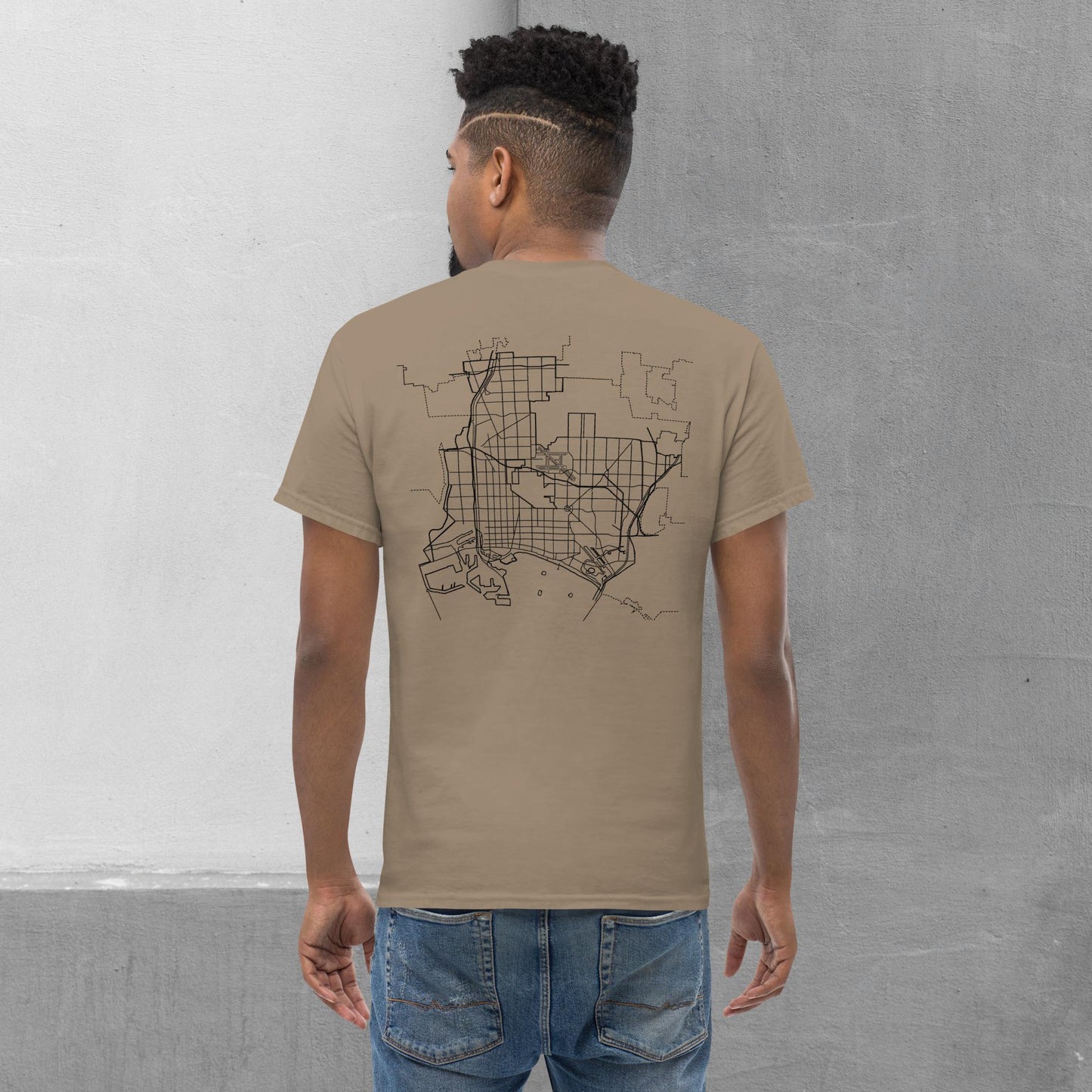 Long Beach Patch/Map (front/back) T-shirt - Men's classic tee