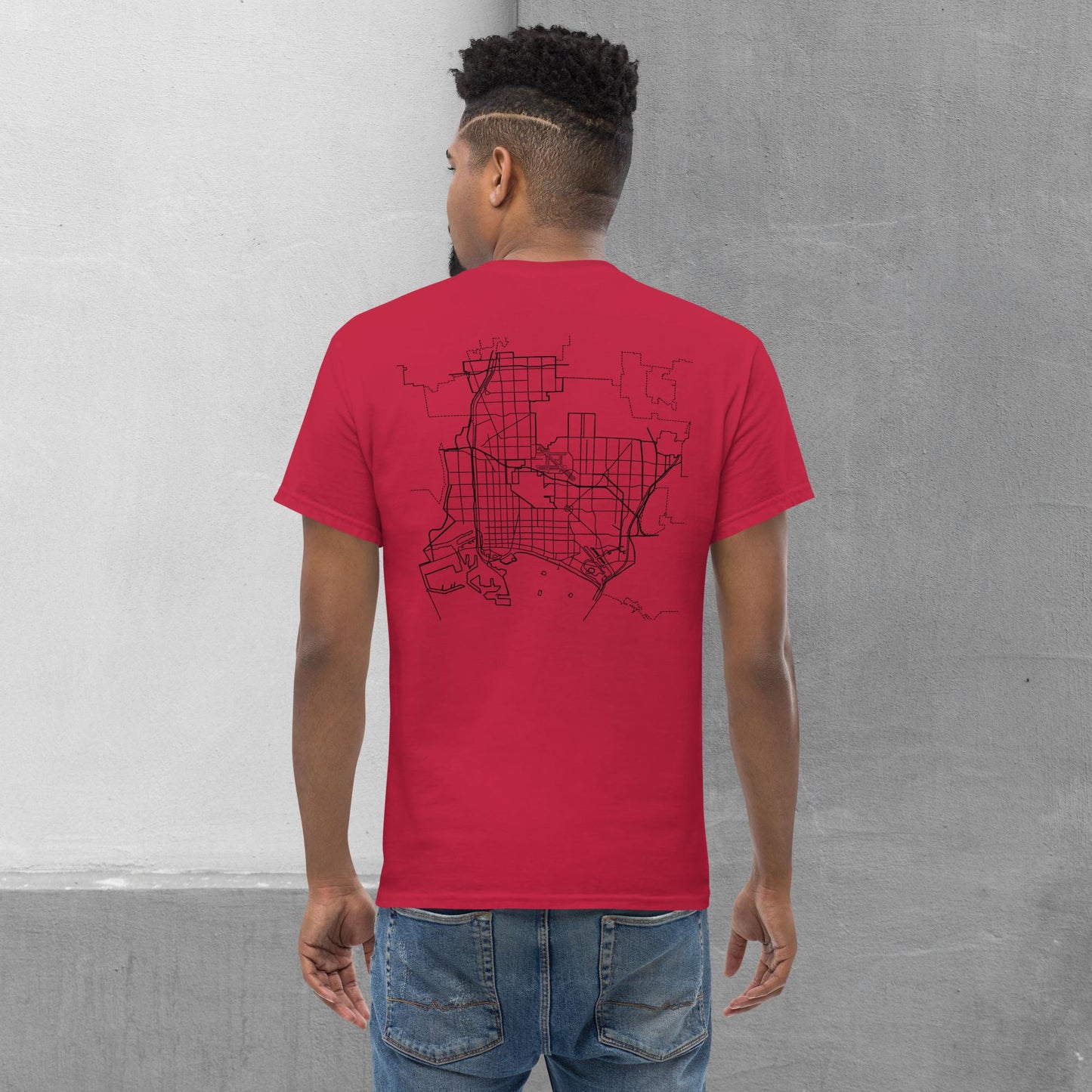 Long Beach Patch/Map (front/back) T-shirt - Men's classic tee
