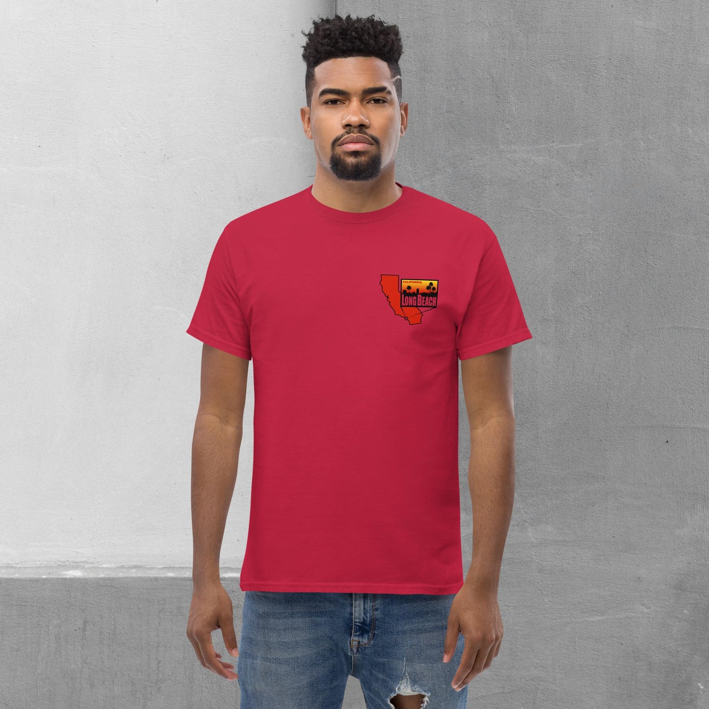 Long Beach Patch/Map (front/back) T-shirt - Men's classic tee