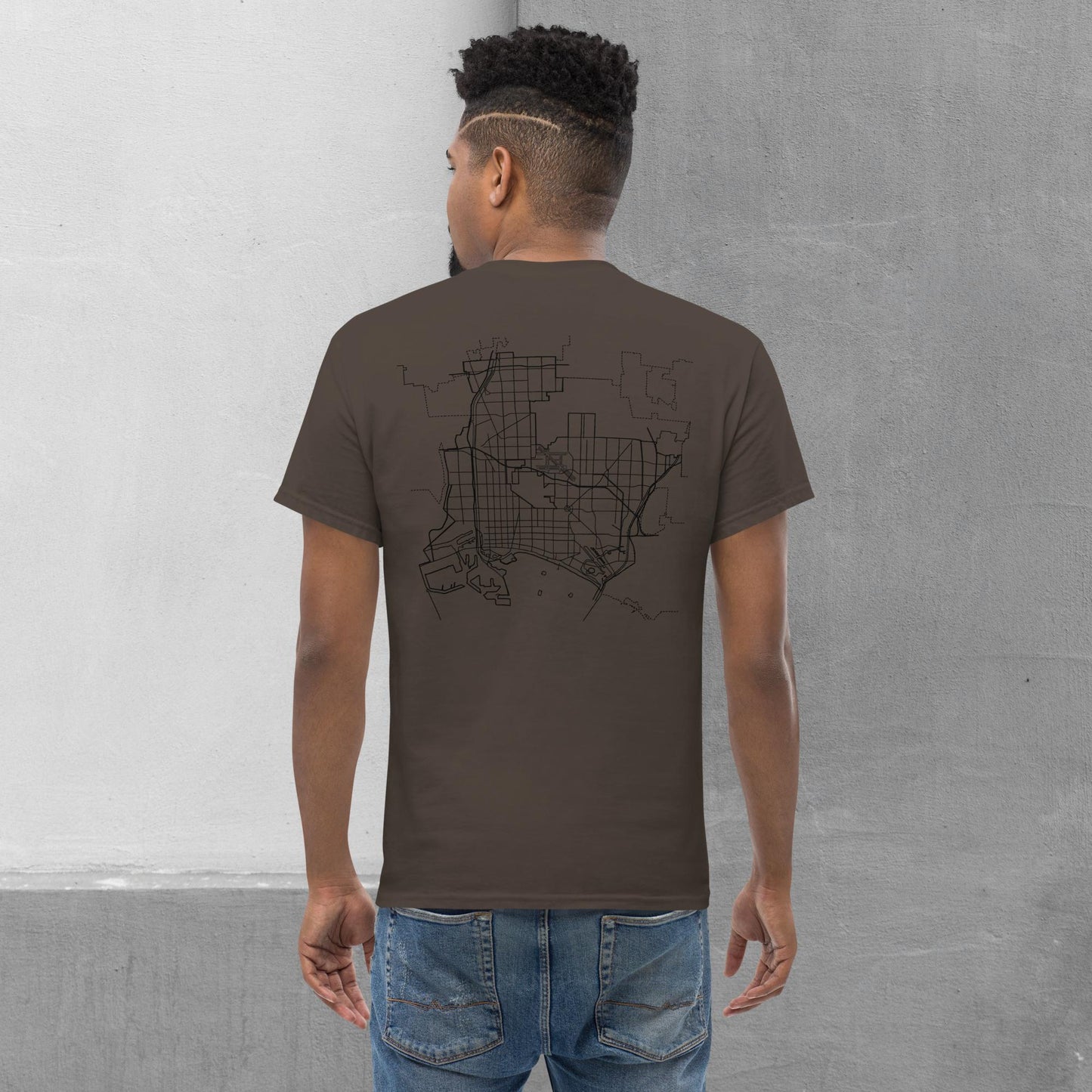 Long Beach Patch/Map (front/back) T-shirt - Men's classic tee