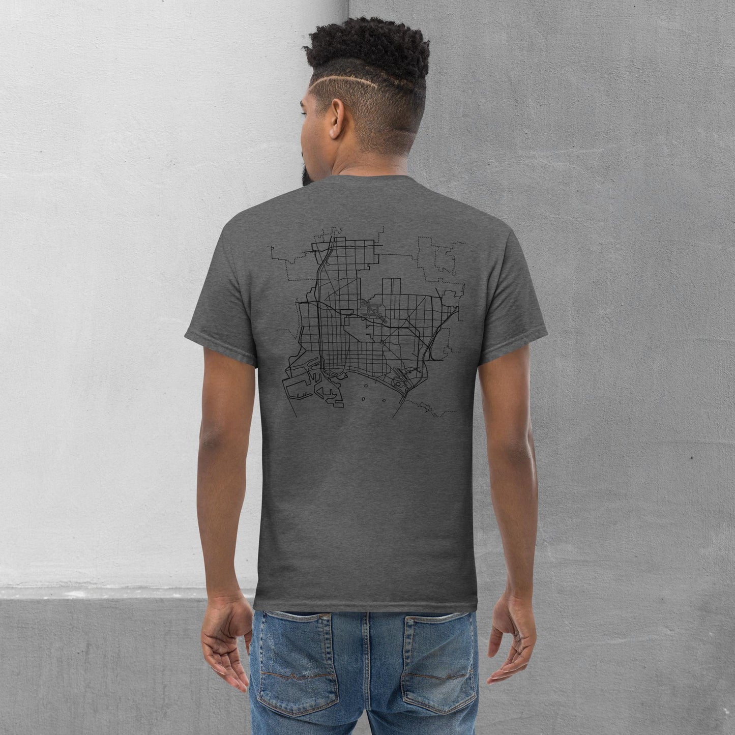 Long Beach Patch/Map (front/back) T-shirt - Men's classic tee