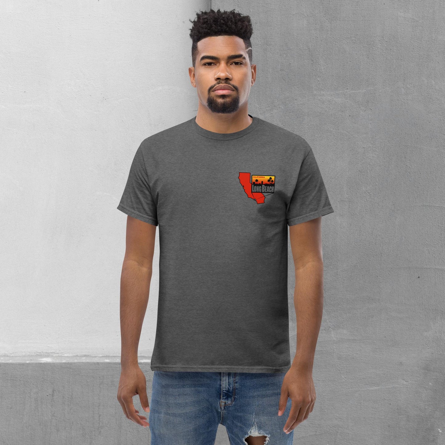 Long Beach Patch/Map (front/back) T-shirt - Men's classic tee