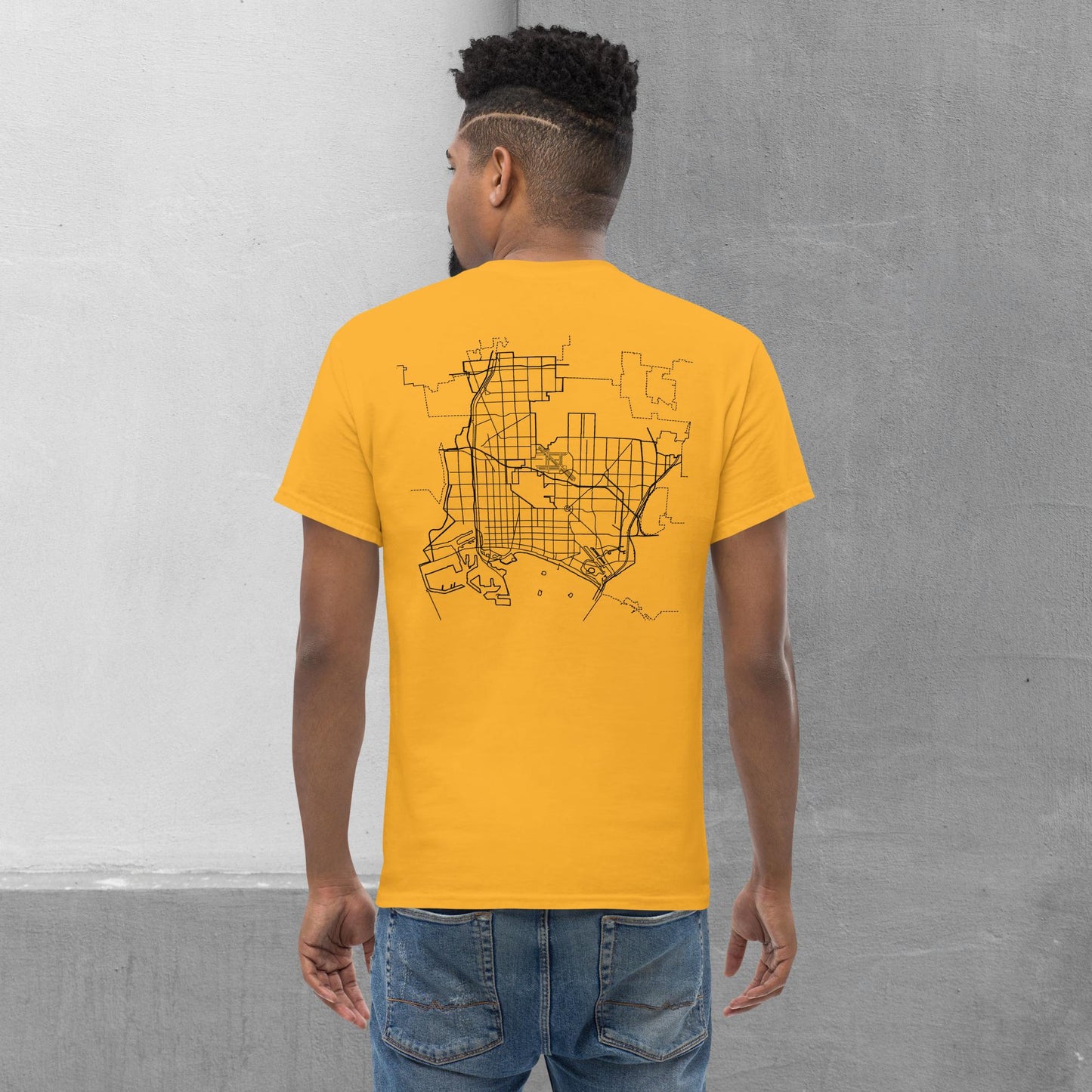 Long Beach Patch/Map (front/back) T-shirt - Men's classic tee