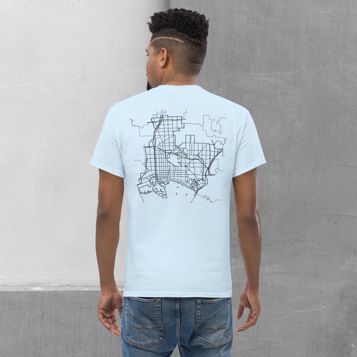 Long Beach Patch/Map (front/back) T-shirt - Men's classic tee