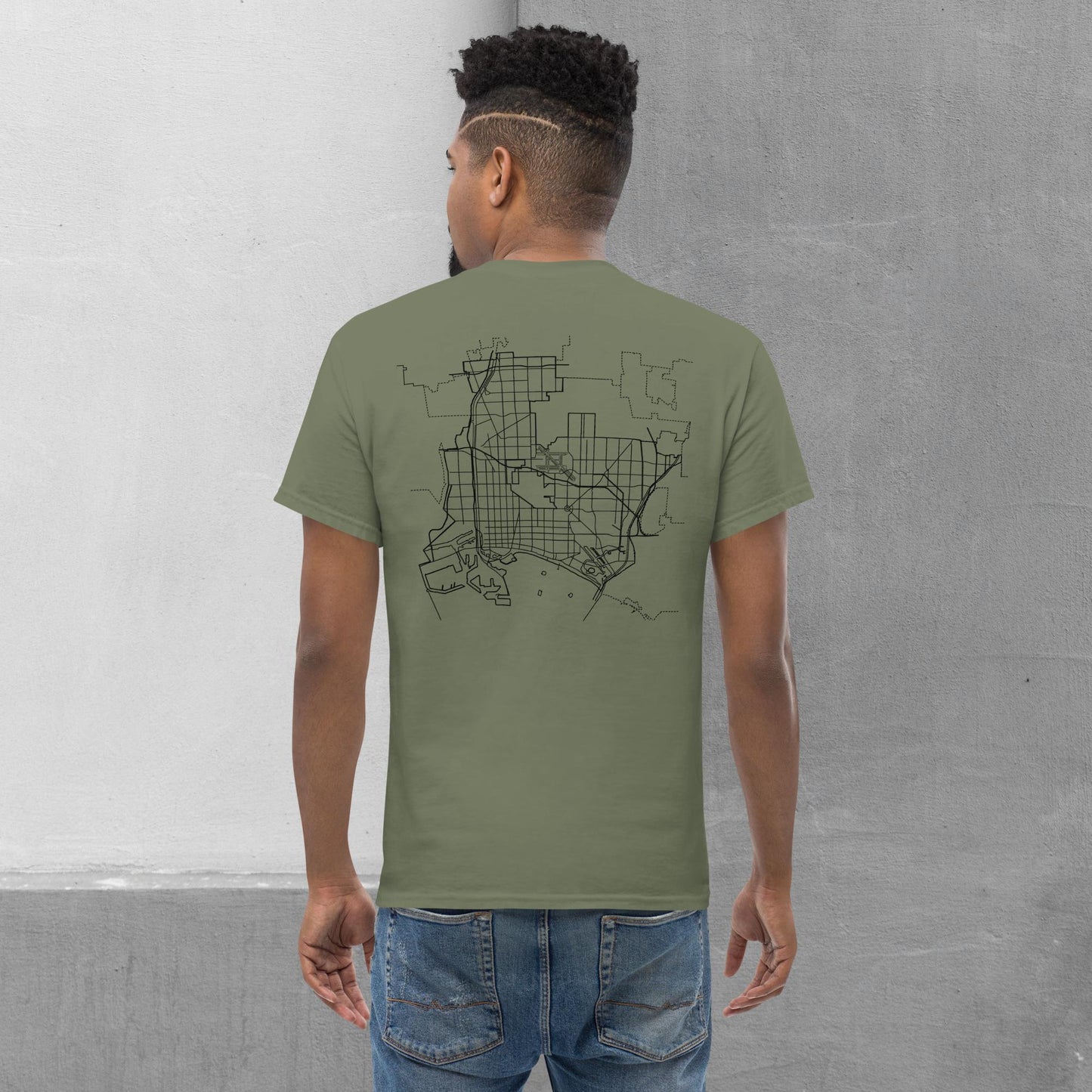 Long Beach Patch/Map (front/back) T-shirt - Men's classic tee