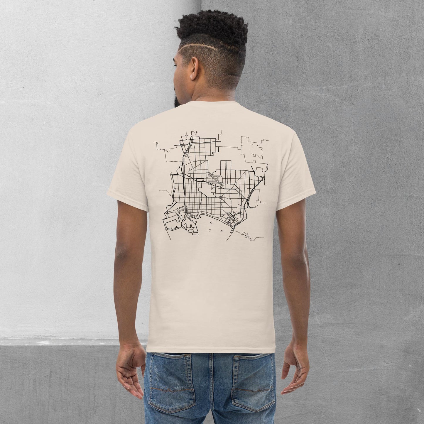 Long Beach Patch/Map (front/back) T-shirt - Men's classic tee