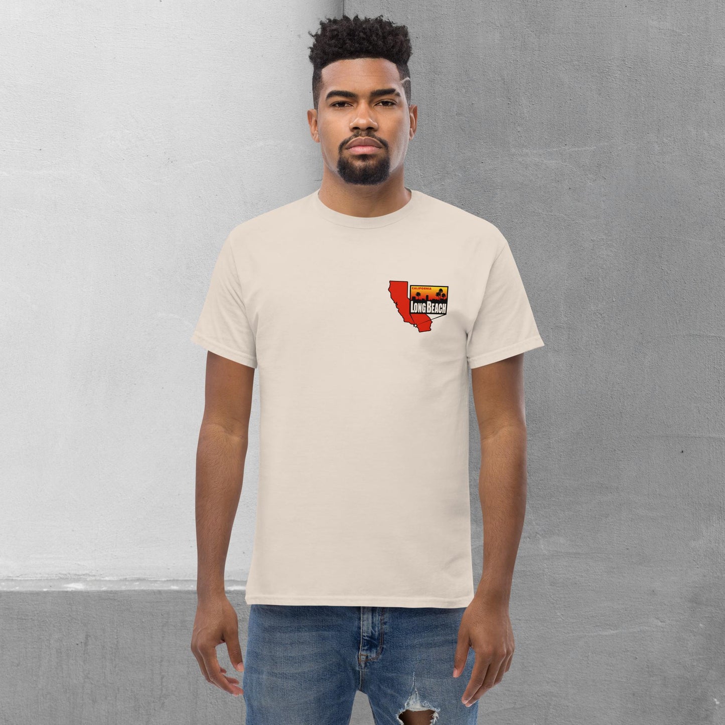 Long Beach Patch/Map (front/back) T-shirt - Men's classic tee