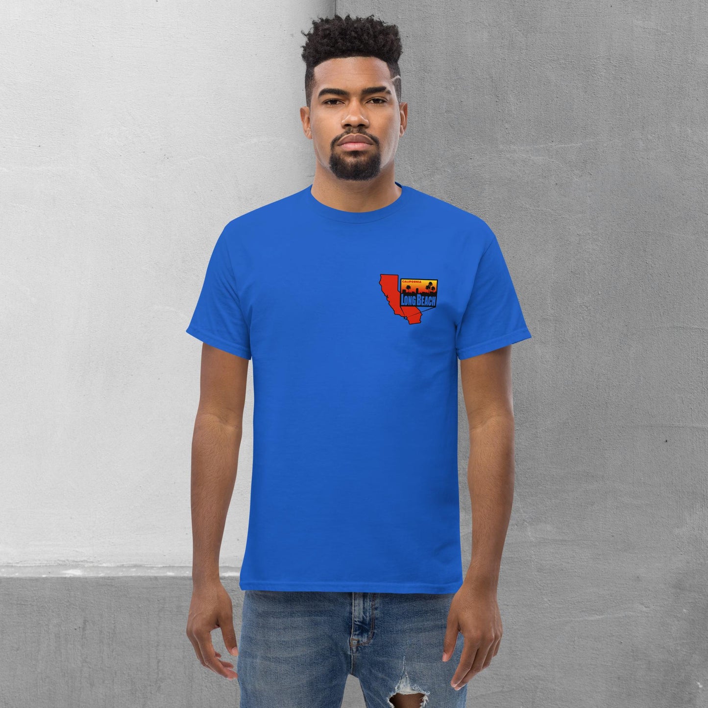 Long Beach Patch/Map (front/back) T-shirt - Men's classic tee