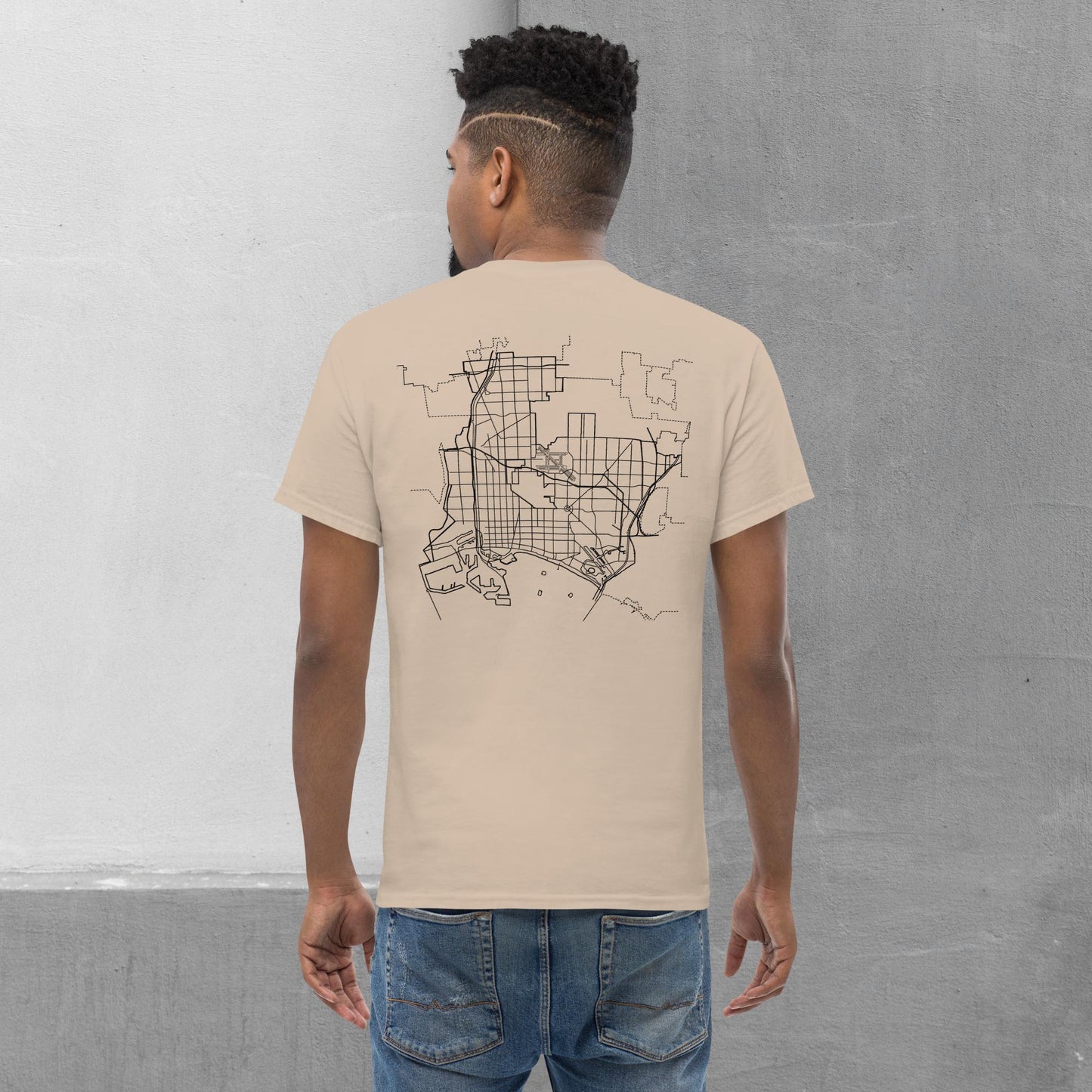 Long Beach Patch/Map (front/back) T-shirt - Men's classic tee