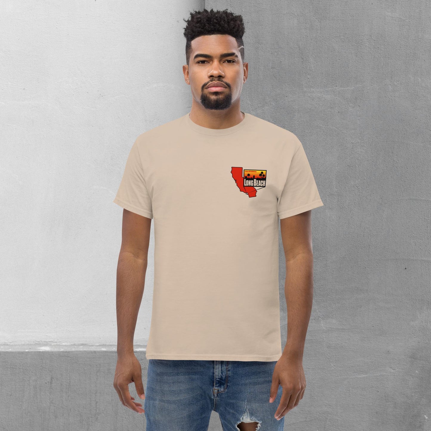 Long Beach Patch/Map (front/back) T-shirt - Men's classic tee