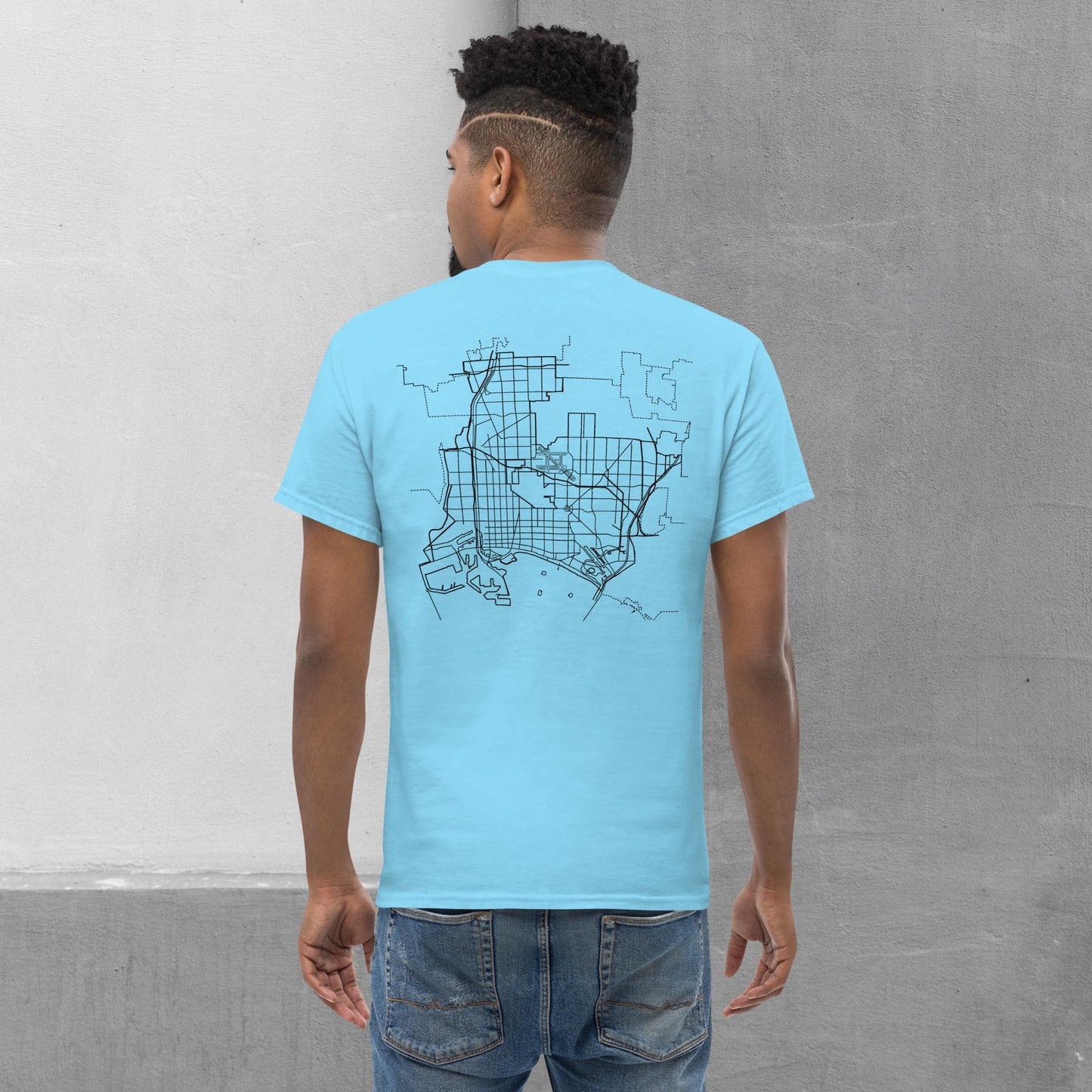 Long Beach Patch/Map (front/back) T-shirt - Men's classic tee
