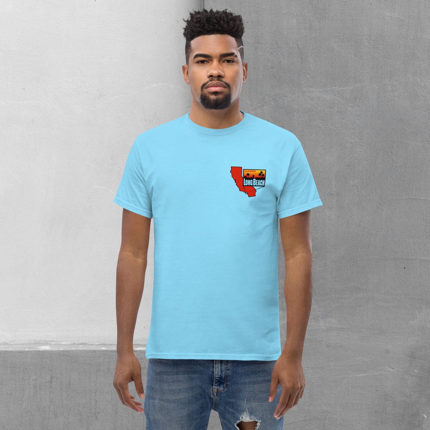 Long Beach Patch/Map (front/back) T-shirt - Men's classic tee