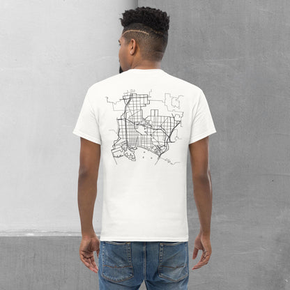 Long Beach Patch/Map (front/back) T-shirt - Men's classic tee