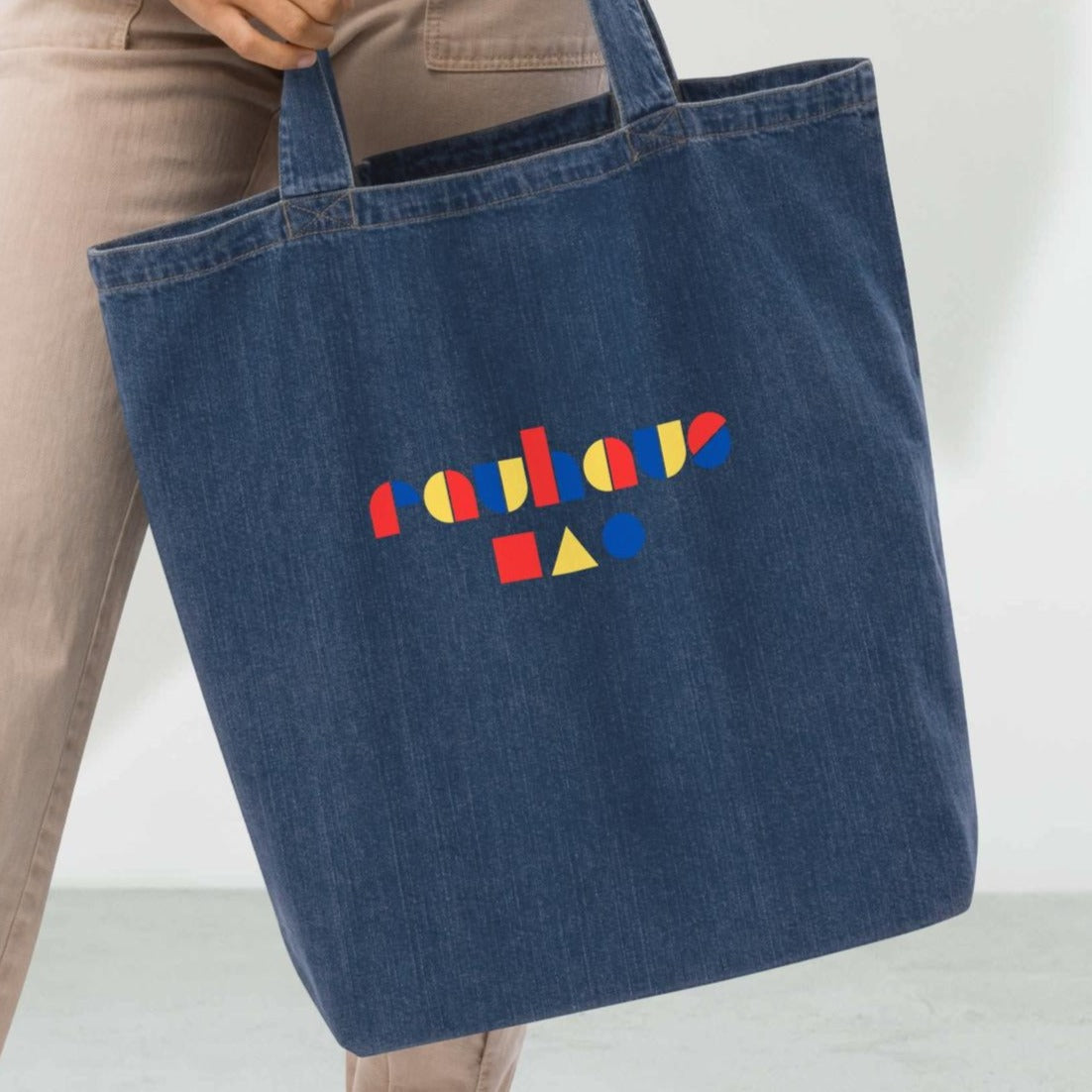 Rauhaus (Bauhaus style) Tote Bag - XL Organic Denim
