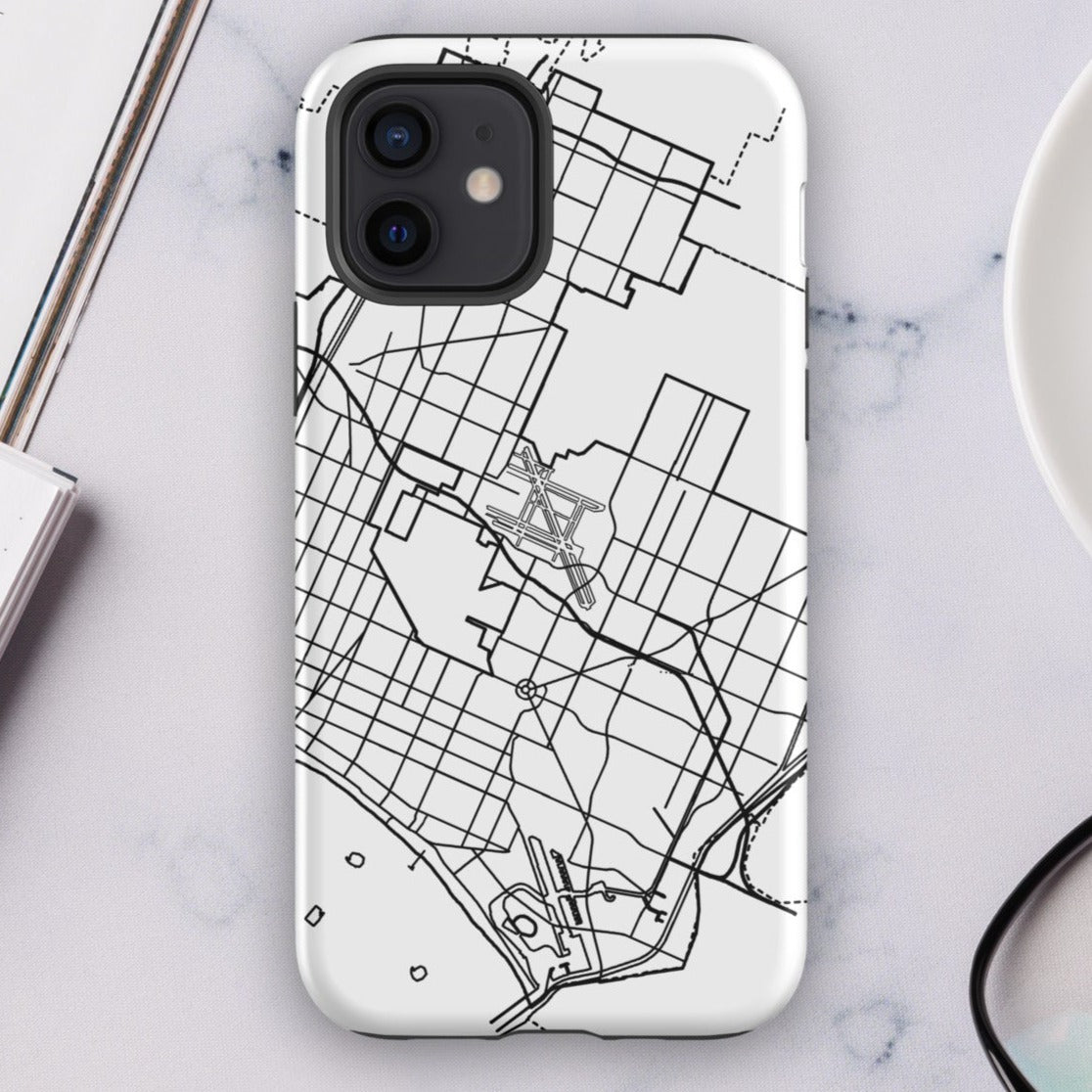 Long Beach Map - iPhone® compatible Tough Case