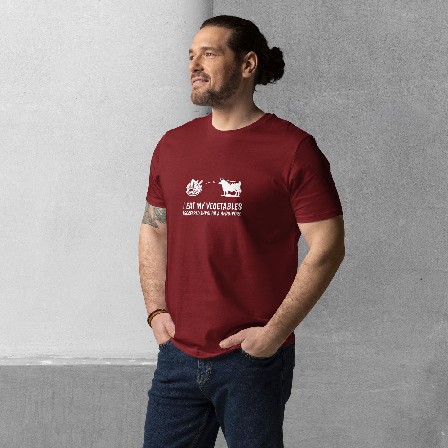 Carnivore / Herbivore - "I eat my vegetables..." T-shirt - Organic cotton unisex tee