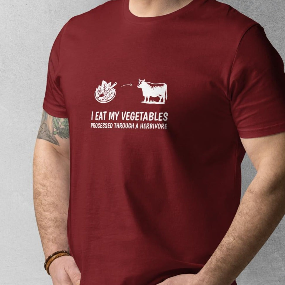 Carnivore / Herbivore - "I eat my vegetables..." T-shirt - Organic cotton unisex tee