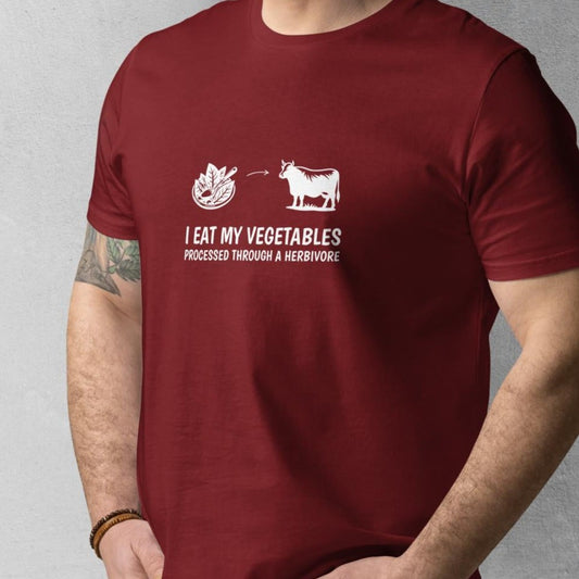 Carnivore / Herbivore - "I eat my vegetables..." T-shirt - Organic cotton unisex tee