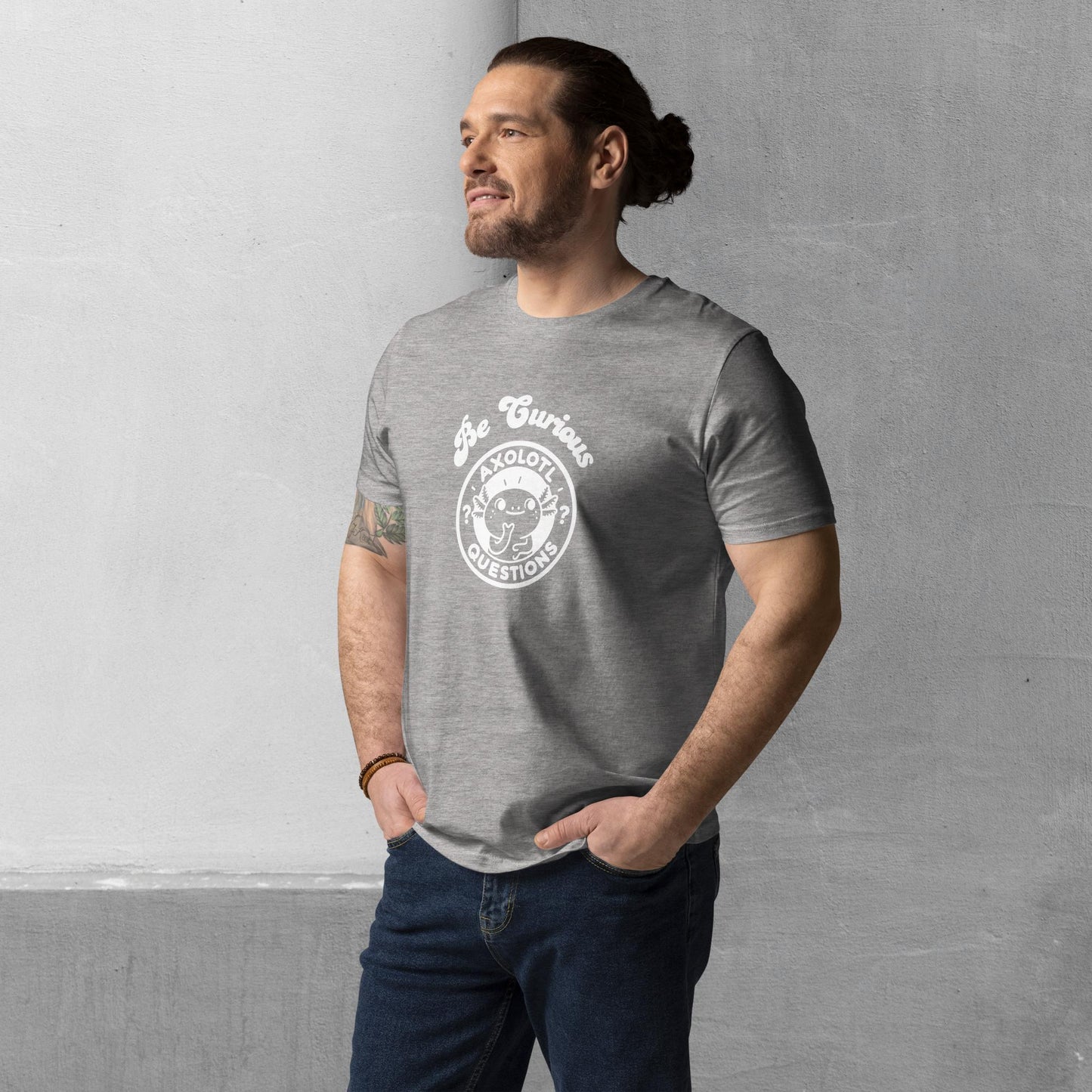 Axolotl Questions - Be Curious T-shirt - Organic cotton unisex tee