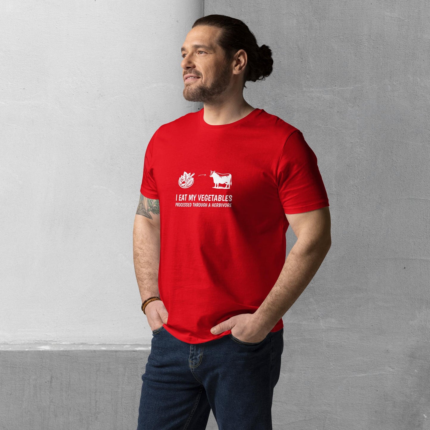 Carnivore / Herbivore - "I eat my vegetables..." T-shirt - Organic cotton unisex tee