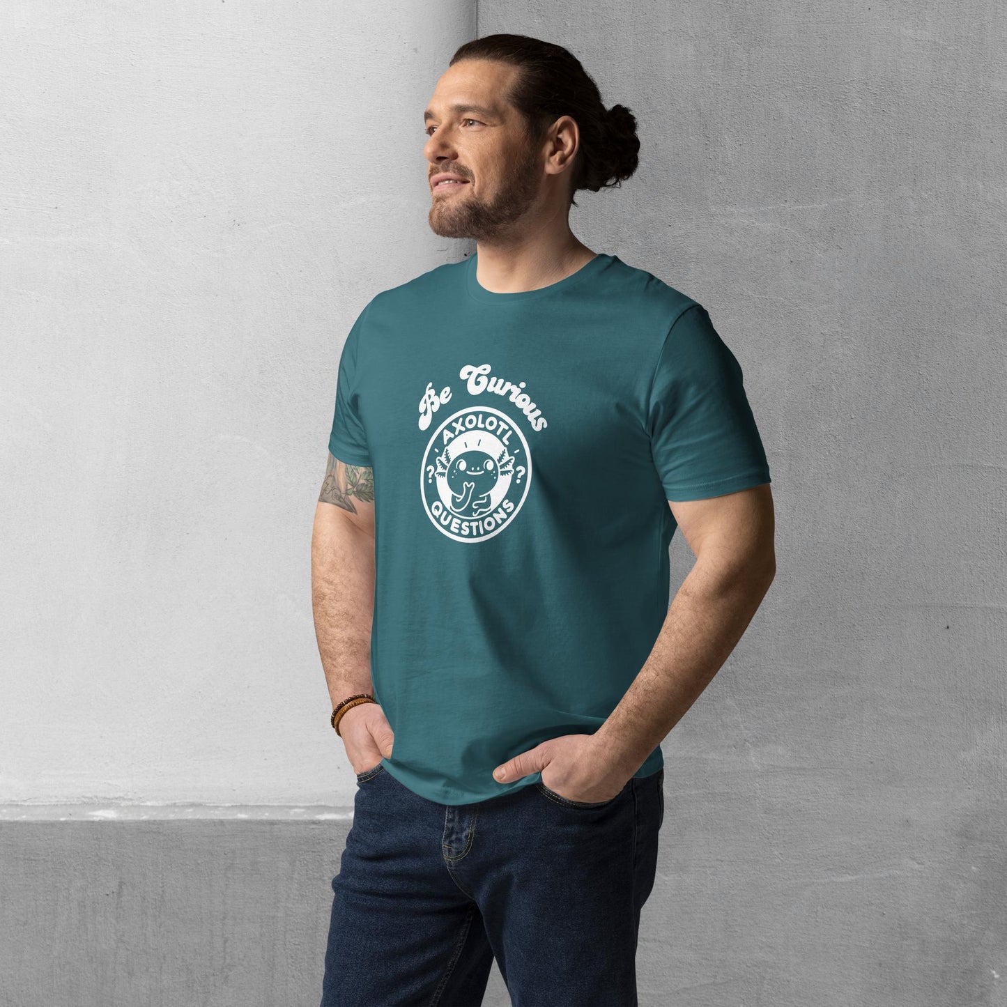 Axolotl Questions - Be Curious T-shirt - Organic cotton unisex tee