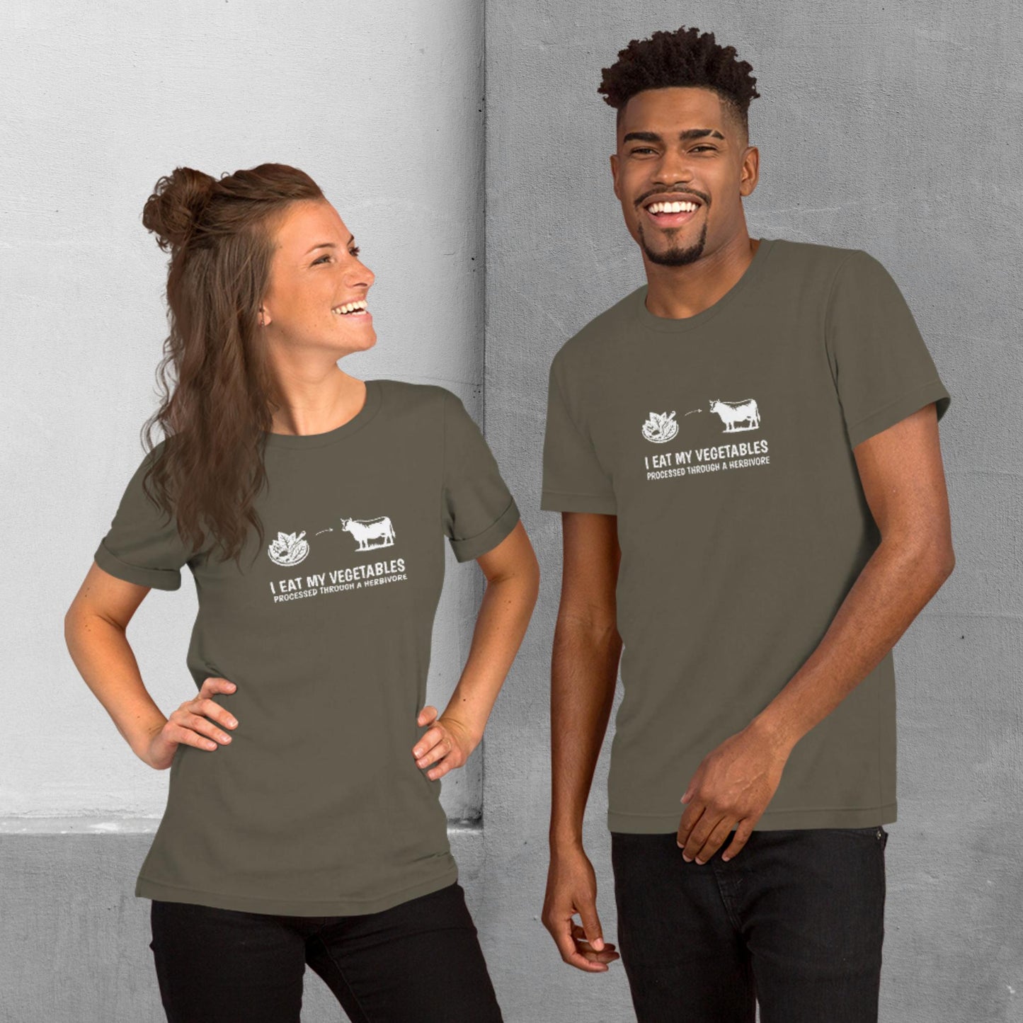 Carnivore / Herbivore - "I eat my vegetables..." T-shirt - Unisex staple tee