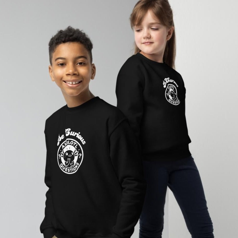 Axolotl Questions - Be Curious - Youth crewneck sweatshirt