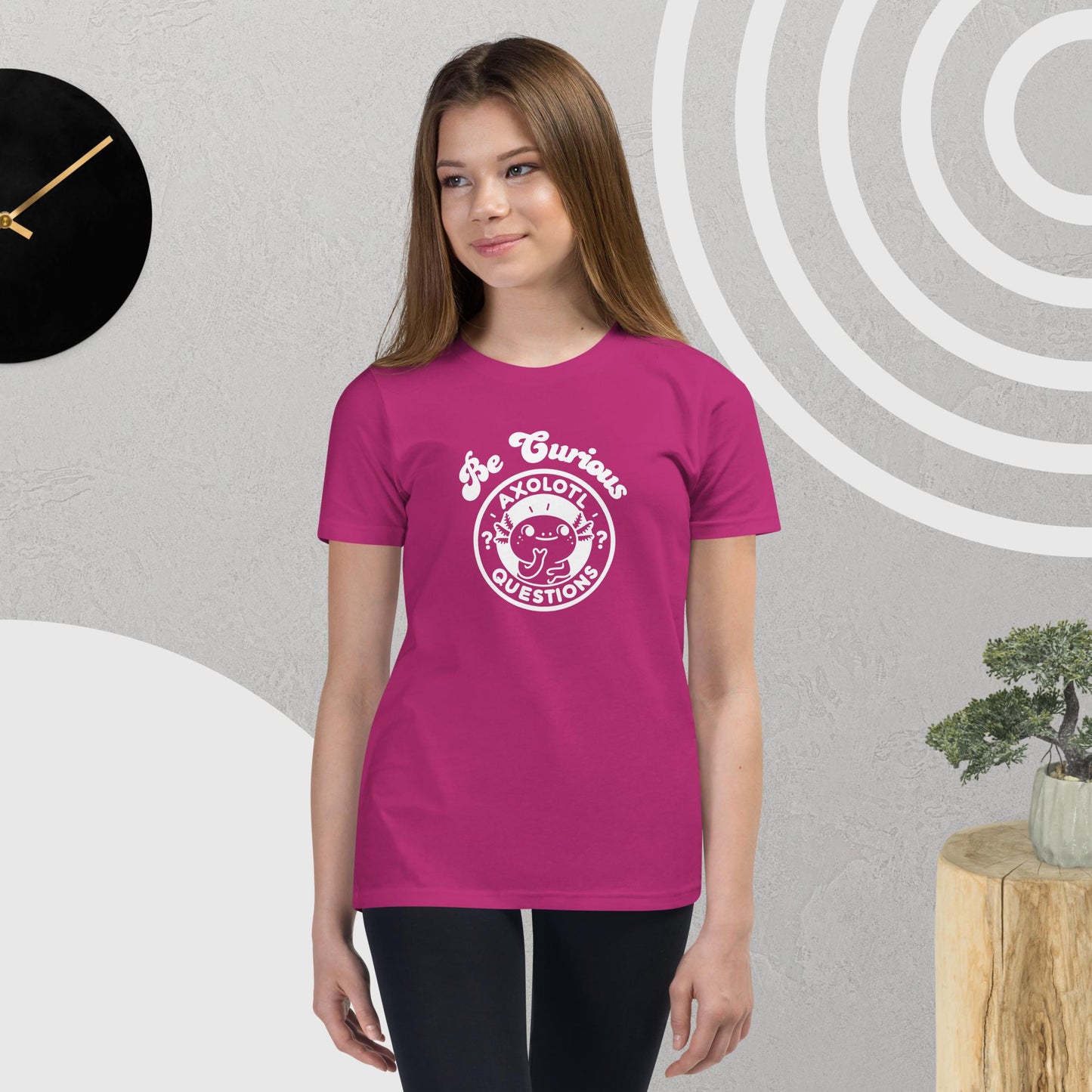Axolotl Questions - Be Curious - Youth short sleeve t-shirt