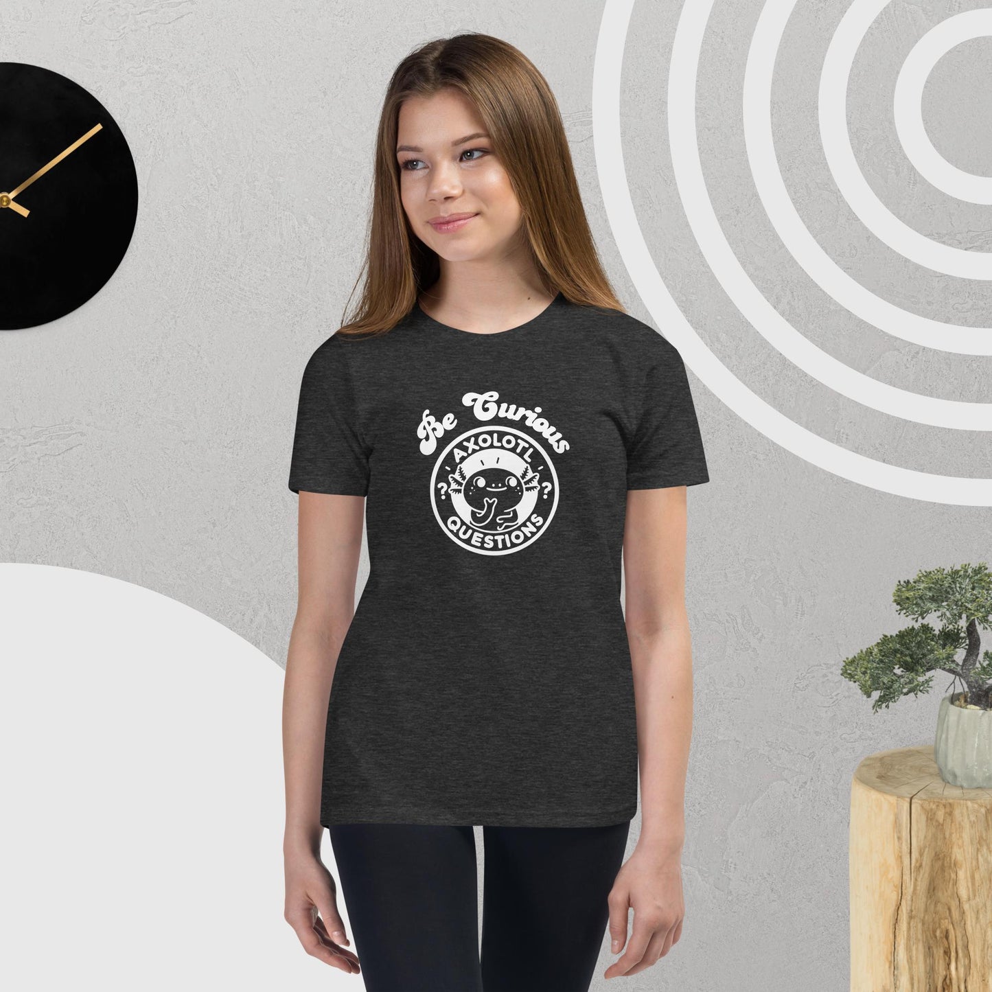 Axolotl Questions - Be Curious - Youth short sleeve t-shirt