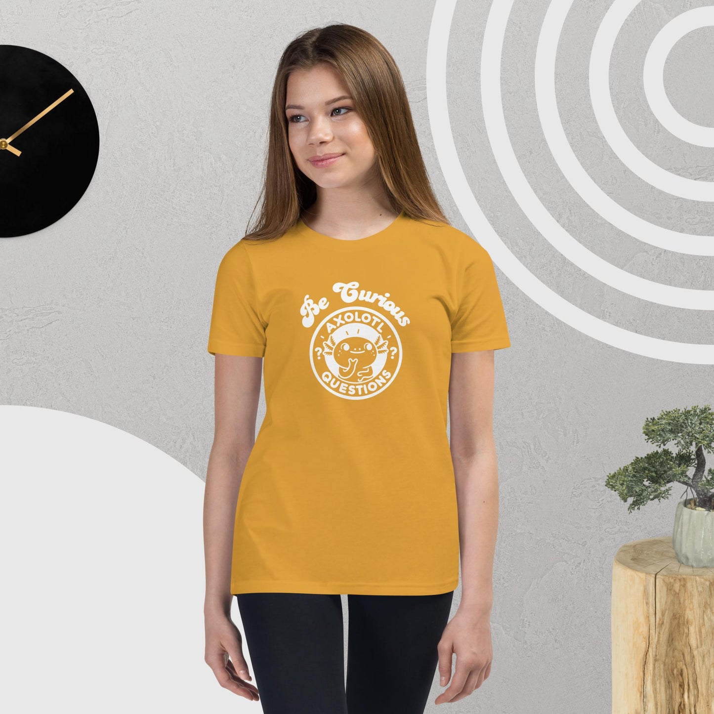 Axolotl Questions - Be Curious - Youth short sleeve t-shirt