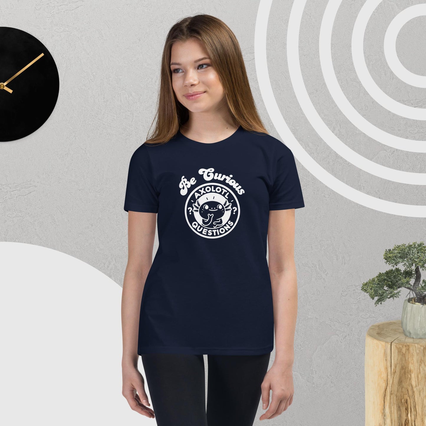 Axolotl Questions - Be Curious - Youth short sleeve t-shirt