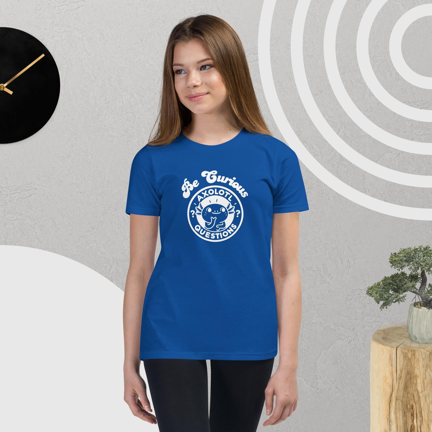 Axolotl Questions - Be Curious - Youth short sleeve t-shirt